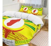 Ensemble De Literie Trois Pièces Madagascar Drapeau National Parure De Lit pour 2 Personnes Housse De Couette Douce Et Respirante avec Fermeture Éclair Cachée Taille King Size pour Maison Et Hôtel