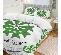 Ensemble De Literie Trois Pièces Union des Comores Drapeau National Parure De Lit pour 2 Personnes Housse De Couette Douce Et Respirante avec Fermeture Éclair Cachée Taille King Size Maison Et Hôtel