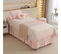 Ensemble de litière de salon de beauté 4pcs, ensembles de feuilles de spa de massage de fumigation ， Four Seasons Universal Multi-Oriend Set rose Square bedside 185 * 70cm (72.8 * 31.5in）