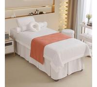 Ensemble de litière de salon de beauté 4pcs, ensembles de feuilles de spa de massage de fumigation ， Four Seasons Universal Multi-Oriend Set White Square bedside 185 * 80cm(72.8 * 31.5in）