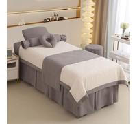 Ensemble de litière de salon de beauté 4pcs, ensembles de feuilles de spa de massage de fumigation ， Four Seasons Universal Multi-Oriend Set café Square bedside 185 * 70cm (72.8 * 31.5in）