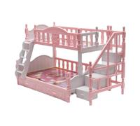 Ensemble de Lits Superposés pour Maison de Poupée, Mini Meubles Lit superposé avec échelle pour Kit de Fête Miniature pour Maison de Poupée