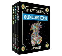 Ensemble de livres de coloriage pour adultes. Trois livres ! Designs du ciel, de la terre et de la mer. Livres de coloriage pour adultes Relaxation