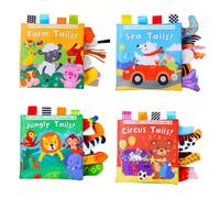 Ensemble De Livres De Dessin Animé Animal Tail, Jouet Interactif Lavable, En Tissu, Pour Éducation Précoce