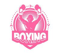 ensemble de logos de boxe Stickers muraux 67.2x76.2cm Culture du tatouage Rose