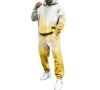 Ensemble de loisirs pour homme, printemps, été, automne et hiver, pull à fermeture éclair, pantalon de sport, costume italien, jaune clair, S