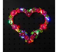 Ensemble de lumières LED pour ornement en forme de cœur (pas de modèle Lego), kit d'éclairage décoratif pour ornement de cœur, fleurs artificielles, cadeau de Saint-Valentin, cadeau pour adultes,