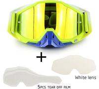 Ensemble de lunettes de moto et de ski de fond avec verres translucides et film amovible