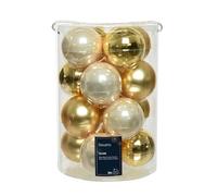 Ensemble de luxe : 16 boules de Noël en verre doré nacré, 8 cm - Brillance et élégance pour Noël