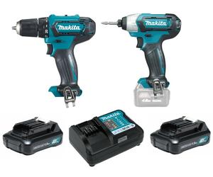 Ensemble de machines MAKITA AKU - tournevis DF333 et clé dynamométrique TD110 en coffret aluminium CLX224X