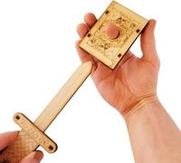 Ensemble de magie en bois fabriqué à la main, boîte à crayons magique, tour de magie mot à travers les doigts, clé à travers la pièce de monnaie, tour de magie épée à travers les doigts, tour de magie
