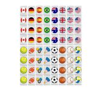 Ensemble de Mahjong - 65 pièces de Carreaux à Motif de Drapeau, de Carreaux Chinois Classique, Ensemble Compact et Durable | Fête de Famille, Pique-Nique en Bord de mer, de société de Prin