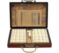 Ensemble de mahjong chinois - avec 146 carreaux, 2 dés de style chinois pour voyage, réunion de famille, fête