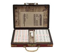 Ensemble de mahjong chinois traditionnel léger et portable avec boîte comprenant 2 mahjong sans impression 2
