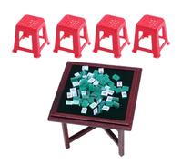 Ensemble de mahnjong miniature - Petit mahnjong, mini carreaux de salle de jeu | Réplique traditionnelle chinoise, kit de dessin animé pour la station d'artisanat des filles, décoration de