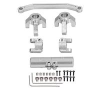 Ensemble de maillons de direction avant RC en alliage d'aluminium, ensemble de direction avant de voiture RC pour ECX Barrage 1/24 RGT 1/24 FTX 1/24, ensemble de fusée de (Argent)