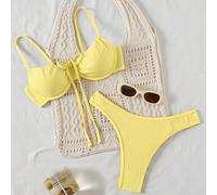 Ensemble de maillot de bain unicolore pour femmes pour les vacances et la plage 2026 pour l'école, convenant pour les vacances, les rendez-vous, le thé de l'après-midi, l'Occident, les croisières, la 