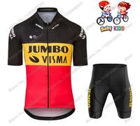 Ensemble de maillot de cyclisme Jumbo VIsma 2023 Trilogy pour enfants,Vêtements de cyclisme pour garçons et f 44,5