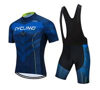 Ensemble de maillot de cyclisme pour homme, short à bretelles pour garçons pour l'été, tenue de cyclisme de vélo de montagne, maillots de cyclisme respirant pour la pratique du vélo…, 37, XL