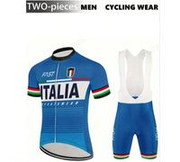 Ensemble de maillot de cyclisme pour hommes avec motif Italie imprimé en 3D, comprenant des cuissards de vélo, des vêtements de sport, séchage rapide et respirant, avec bandes réfléchissantes et 3 poc