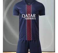 Ensemble de maillot de football respirant, confortable et à col rond avec motif blocs de couleurs et rayures pour hommes, pour le sport en extérieur au printemps L,M,S,XL,XS,XXL,XXS,XXXLGéométrique,Le