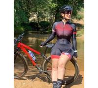 Ensemble De Maillots De Cyclisme pour Femmes Combinaison De Triathlon Une Pièce à Manches Courtes à Séchage Rapide pour La Course à Pied Combinaison De Cyclisme avec Coussin 9d Ded, C, L