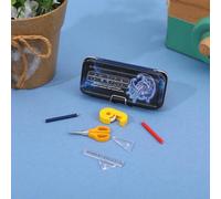 Ensemble de Maison de poupée Miniature avec boîte à Crayons, règle et étude Decor Jouet, pour Maison de poupée Maison Miniature modèle Bricolage décor poupée Maison Accessoires Coloriage Maison Jeu