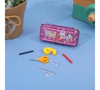 Ensemble de Maison de poupée Miniature avec boîte à Crayons, règle et étude Decor Jouet, pour Maison de poupée Maison Miniature modèle Bricolage décor poupée Maison Accessoires Coloriage Maison Jeu