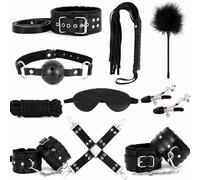 Ensemble De Manches En Cuir Noir De 10 PièCes Avec Motif Multi - Clous Sur La Surface Pour Une Utilisation RéGlable