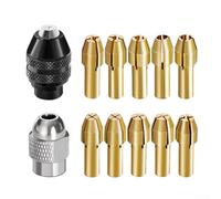 Ensemble de mandrins de perceuse à outils rotatifs, 10 pièces en laiton avec écrou M8 et mandrin à 3 mâchoires sans clé, compatible avec Dremel série 3000 4000