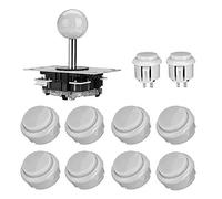 Ensemble de manettes de jeu, ABS, zéro retard d'arcade - Kit de joystick DIY Raspberry Pi (Blanc)