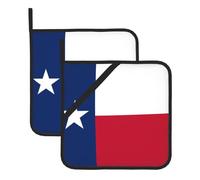 Ensemble de maniques - Motif drapeau du Texas - Maniques de four - Pour barbecue et grillades - Accessoires de cuisine carrés