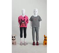 Ensemble de mannequins de vitrine pour enfants et modèles simples 85-130 cm - Réalistes et flexibles - En plastique PE, acrylique ou tissu - Avec pied - Pour vitrine, boutique et décoration (modèle SB
