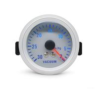 Ensemble de manomètres pour voiture, 52 mm, face argentée LED, 12 V, turbo, vide, eau, huile, jauge de pression pour modification du tableau de bord (jauge à vide)