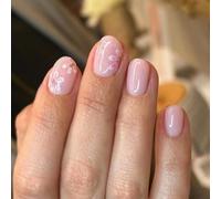 Ensemble de manucure Accent, pointes courtes et rondes rose brillant, assortiment à application rapide avec 12 tailles pour des looks quotidiens prêts à l ' emploi et