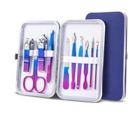 Ensemble de manucure coloré en acier inoxydable, 7 à 15 pièces, pour la réparation et la beauté des sourcils, coupe-ongles, cuillère à oreilles, ciseaux de pédicure, outils pour ongles, 10 pièces