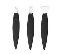 Ensemble de manucure en acier inoxydable 3 pièces, couteau de pédicure professionnel couteau de pédicure pour ongles incarnés, grattoir pour la peau des pieds, réparation des (Noire)