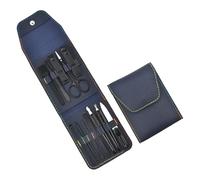 Ensemble de manucure et pédicure élégant avec pochettes de voyage en polyuréthane 12 pièces Outils de soins des ongles en acier inoxydable pour homme et femme Ensemble de manucure avec pochette en PU