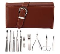 Ensemble de manucure professionnel 10 pièces coupe-ongles ciseaux à sourcils pince à oreilles kit d'outils de pédicure avec sac de rangement pour soins des mains et des pieds