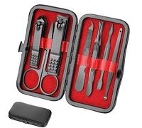 Ensemble De Manucure Professionnel Coupe-Ongles En Acier Inoxydable Toilettage Pédicure Kit De Soins Aceoce 7pcs Voyage & Ongles À La Maison Coffret avec Étui Pour Hommes Femmes