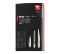 Zwilling Étui Classic en inox – 3 pièces, cuir de vachette noir