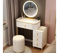 Ensemble de maquillage 3 modes avec tabouret et 4 tiroirs, couleur de 50 cm, élégant nizer cosmétique pour chambre à coucher et dressing, pour les amateurs de beauté