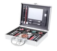 Ensemble de Maquillage Argenté en Aluminium, Kit Cosmétique Salon Femme | Compact, Facile à Transporter, Couches Riches, Tenue Longue Durée