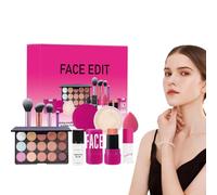 Ensemble de maquillage complet, kit de maquillage complet | Kit de cosmétiques de voyage non condamné à l'entraînement | Les fournitures de maquillage pour le visage comprennent l'amorce, la bouffée e
