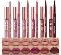 Ensemble De Maquillage Crayon À Lèvres Et Rouge À Lèvres,6 Rouges À Lèvres Liquides Mats Veloutés+6 Crayons À Lèvres Lisses Assortis