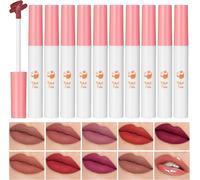 Ensemble De Maquillage De Rouge À Lèvres,10 Pcs Kit De Brillant À Lèvres Longue Durée Imperméable,Rouges À Lèvres Liquides,Rouge À Lèvres Liquide Mat Nude Velouté Longue Durée Antiadhésif Tasse