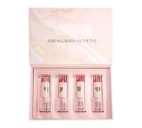 Ensemble de maquillage de rouge à lèvres mat, teinture à lèvres mate | Ensemble de teintures pour lèvres de maquillage de rouge à lèvres mat 4 couleurs | Kit de brillant à lèvres hydratant imperméable