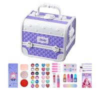 Ensemble De Maquillage Lavable Pour Enfents - Kit De Jouets De Beauté Princesse 43 Pièces, Étui Violet Avec Poignée De Transport | Jeu De Simulation De Cosmétiques Pour Filles De 3 À 12 Ans, Concept