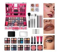 Ensemble de maquillage pour débutants, étui de transport complet pour adolescents, comprend fard à paupières, brillant à lèvres, surligneur, blush, pinceau et plus encore, parfait pour les étudiants