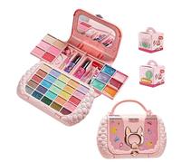 Ensemble de maquillage pour - Ensemble de cosmétiques réels lavables avec miroirs pour filles, matériel de fête d'anniversaire, kit pour , étui de rangement portable sûr, faux